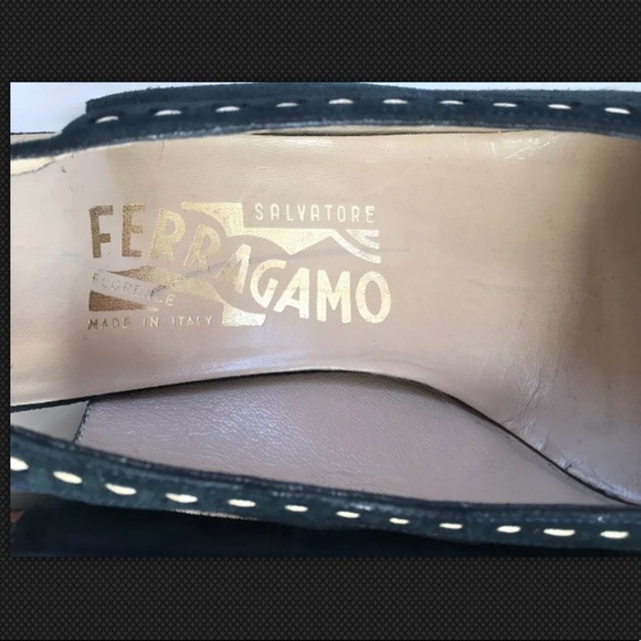 Salvatore Ferragamo Black Suede Heels - Picture 7 of 8